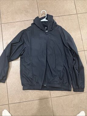 all in motion Black Hooded Windbreaker Jacket